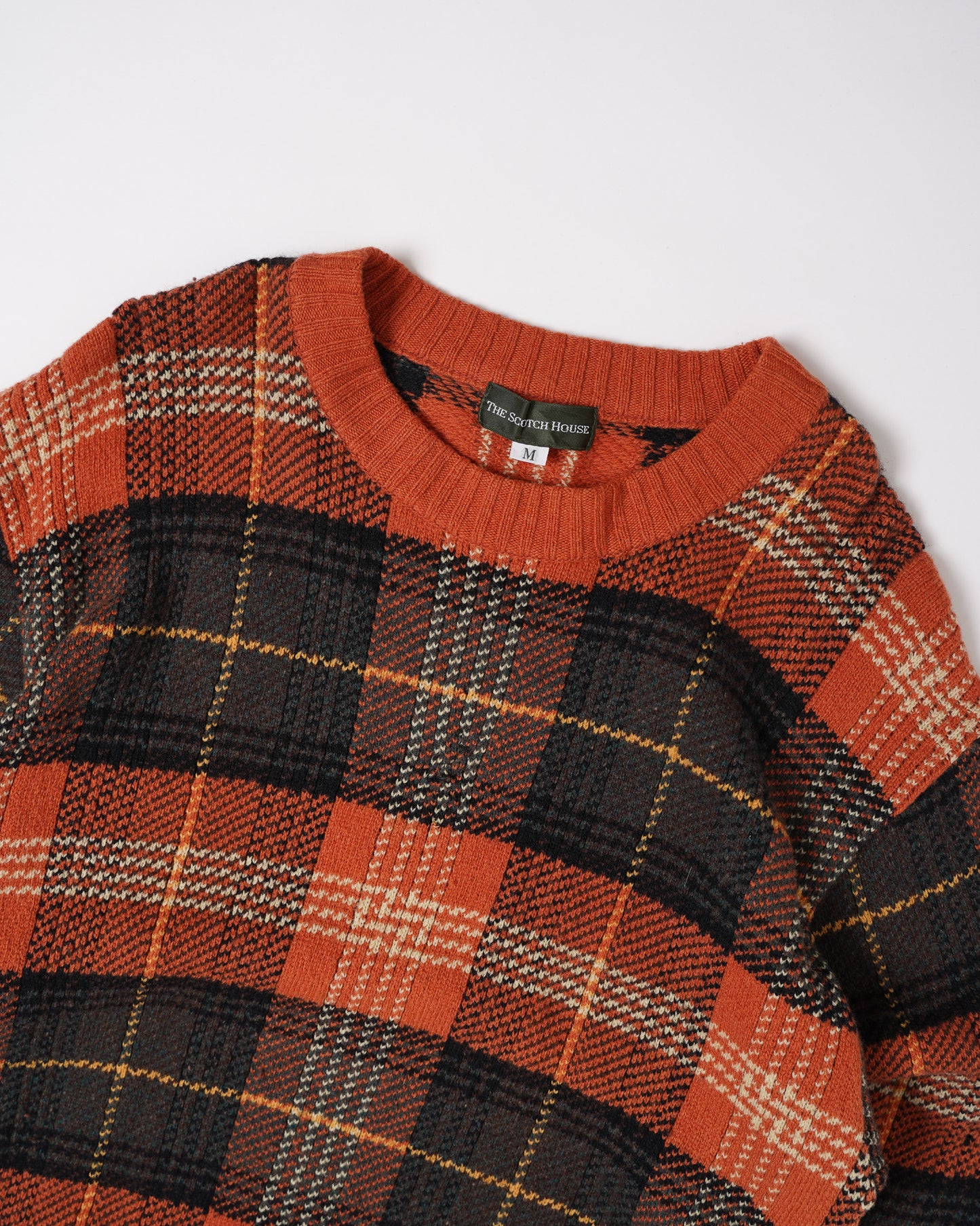 VINTAGE ORANGE/GREEN WOOL BLEND SWEATER