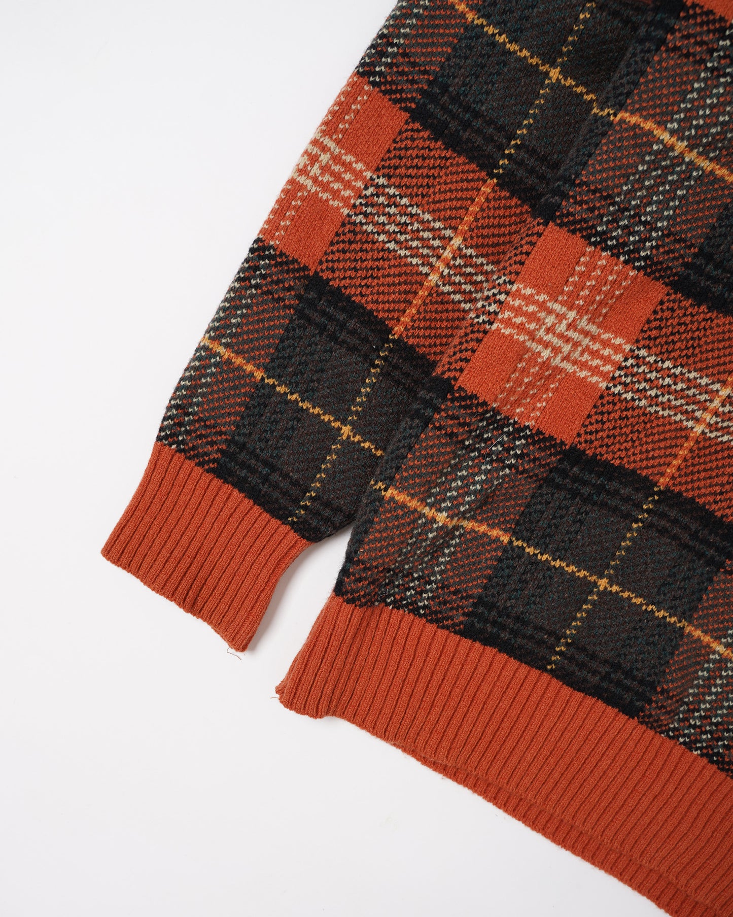 VINTAGE ORANGE/GREEN WOOL BLEND SWEATER