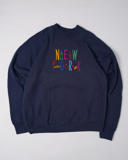 90s NEW YORK EMBROIDERED SWEATSHIRT - XL