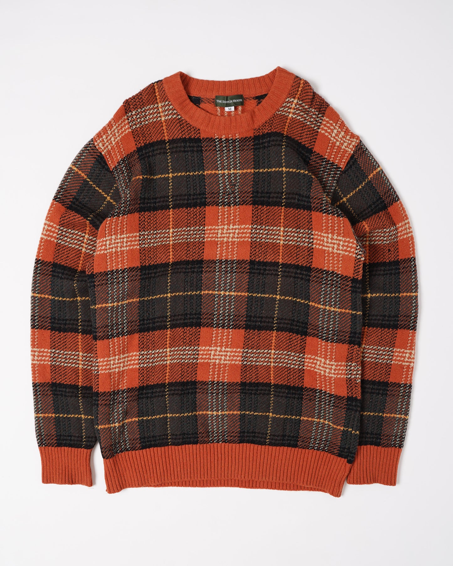 VINTAGE ORANGE/GREEN WOOL BLEND SWEATER